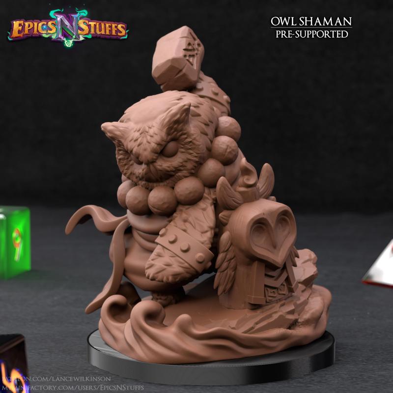 Owlkin Shaman Miniature - Pre-Supported