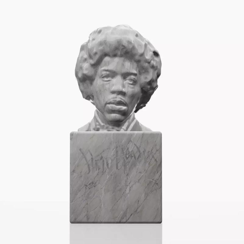 Jimi Hendrix - 3D printable Modular Portrait Bust