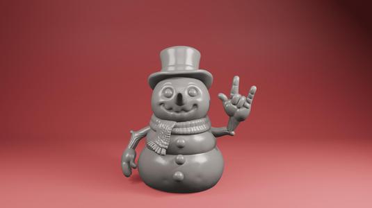 Rock Hand Snowman STL File – Funny Christmas 3D Print