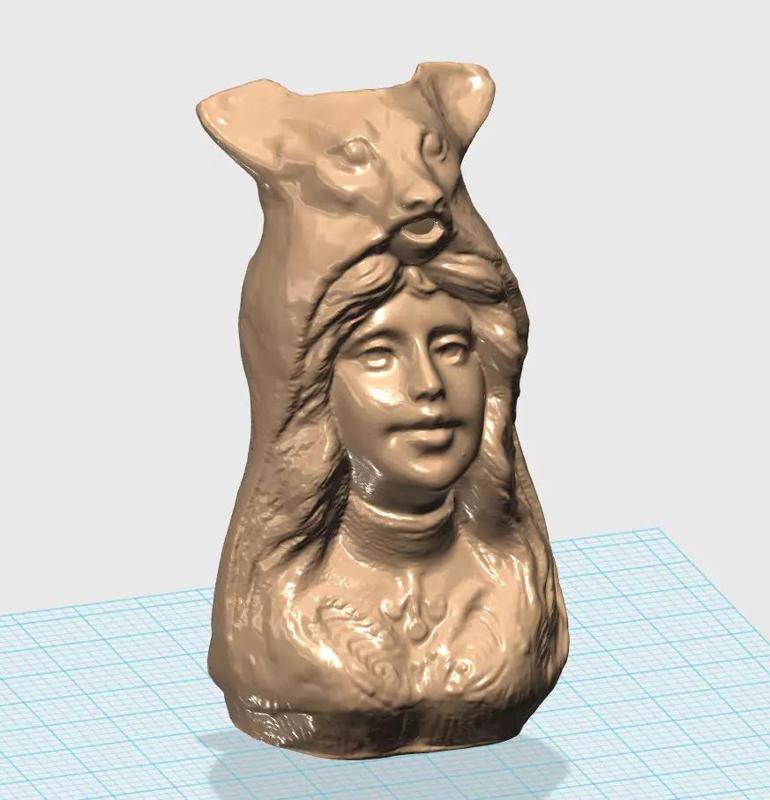 Carafe woman and head of dog - Caraffa donna e testa di cane