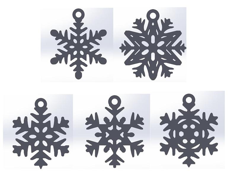 Christmas ornaments, snowflake Pack 3
