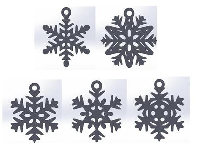 Christmas ornaments, snowflake Pack 3