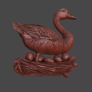 Duck on Nest Relief for CNC and 3D Printing