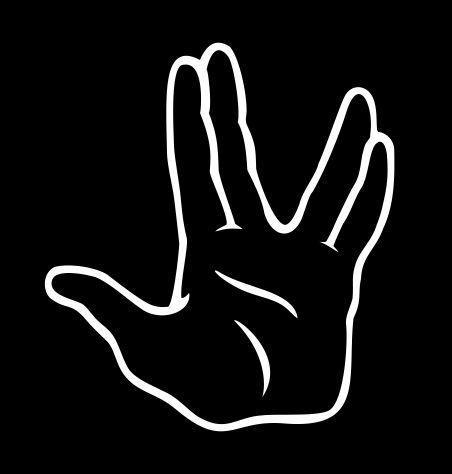 Live long and prosper! Spock Vulcan salute. Cookies / wafer cutter