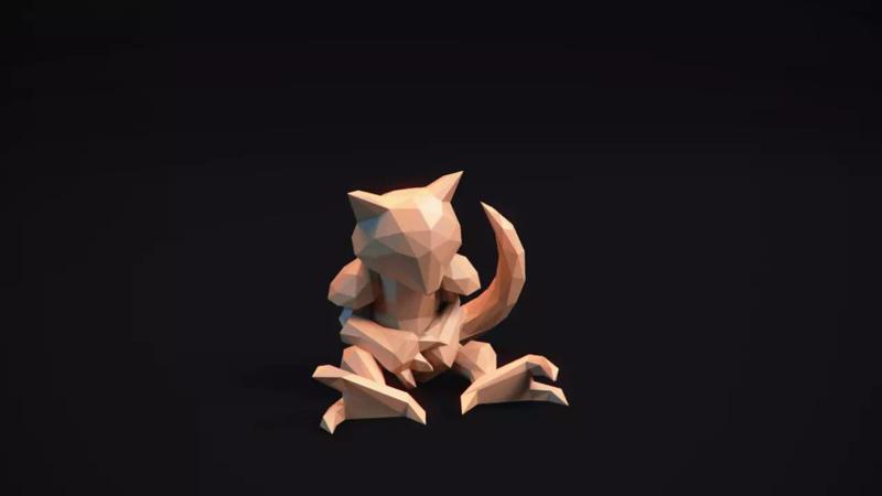 Abra - Stylized Pokemon LowPoly Art -