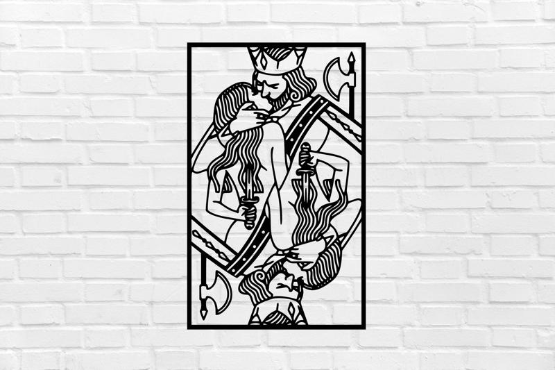 WALL DECORATION casino card king queen poker