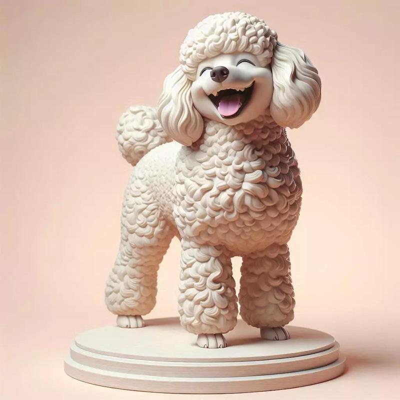 794 Laughing Poodle  Totem  Full Body 3D Model  pug