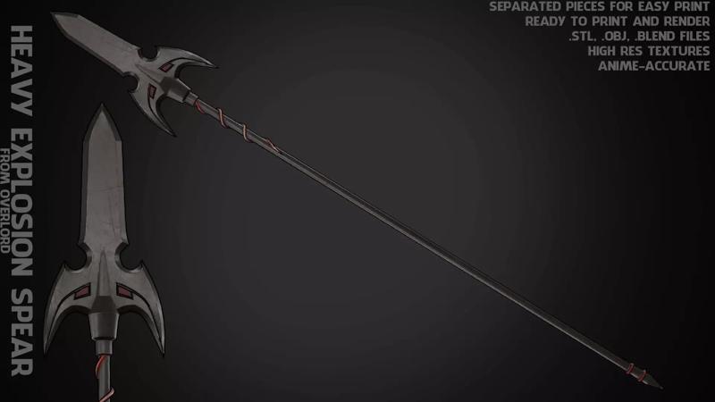 Overlord Leinas Rockbruise Heavy Explosion Spear for Cosplay