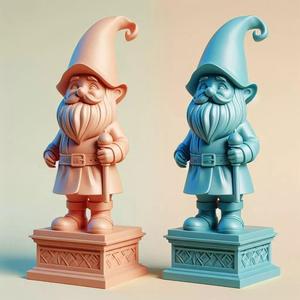 1039Fairy Tale Gnome Color Full Body Figurine on Base