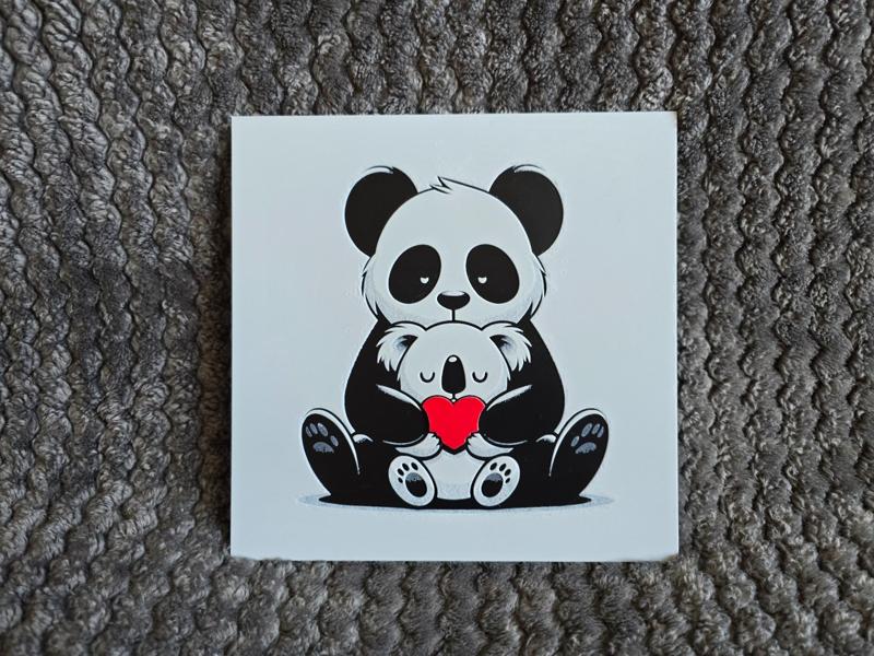 Hueforge: A Panda and Koala Embrace