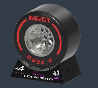 F1 FRANCO FRANCO COLAPINTO FULL WHEEL PZERO ( 20 cm diameter) WITH MAXIMUM DETAIL BASE