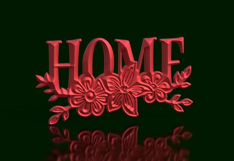 Welcome Home: 'Home' Sign with a Floral Touch