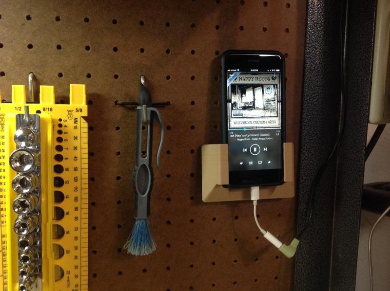 Larger iPhone Pegboard Holder