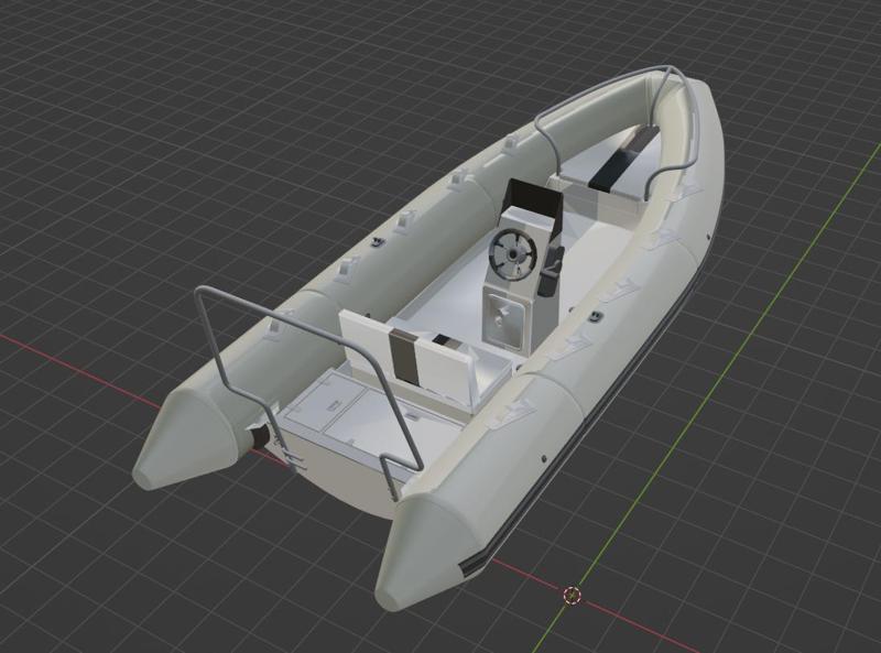 nflatable boat, boat, Inflatable boat in scale 1:25 (inflatable boat)