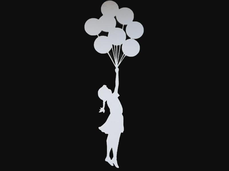 Balloons girl wall decoration