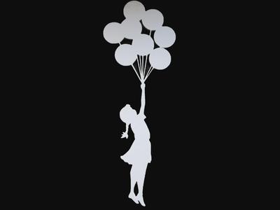 Balloons girl wall decoration