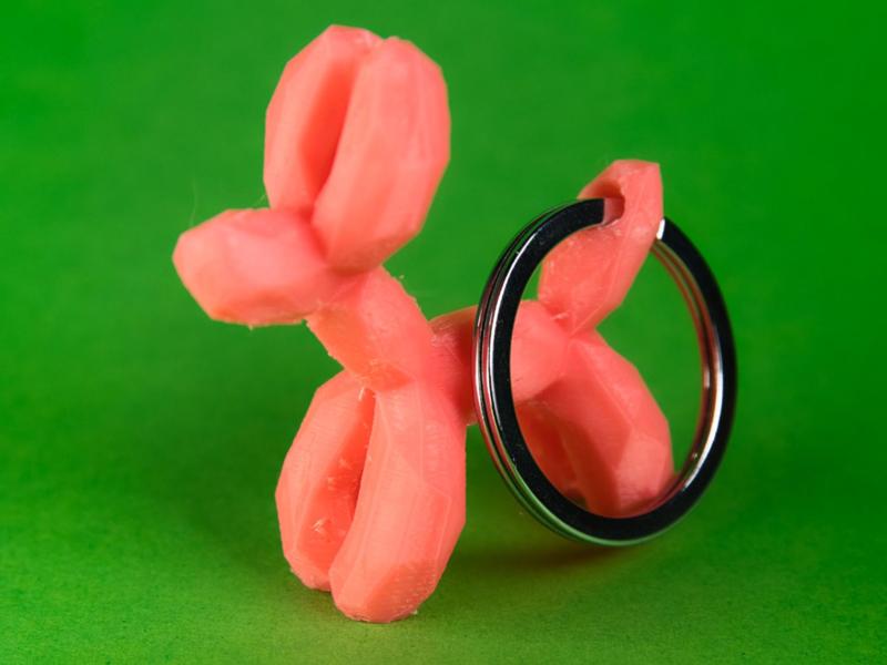 Balloon Dog Low Poly Keychain