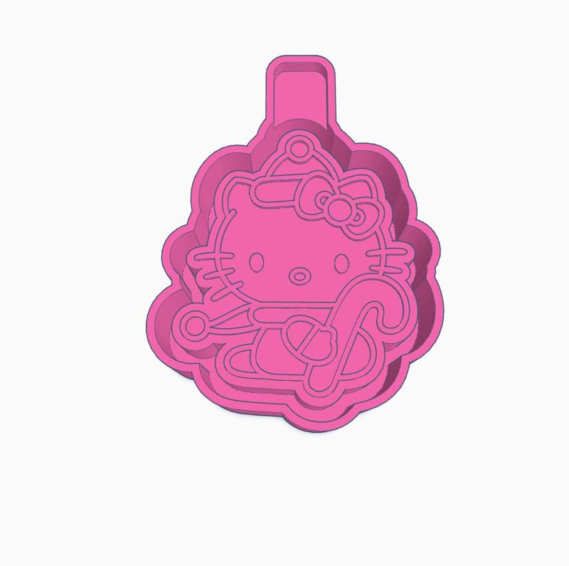Candy Cane Kitty Mold Housing STL