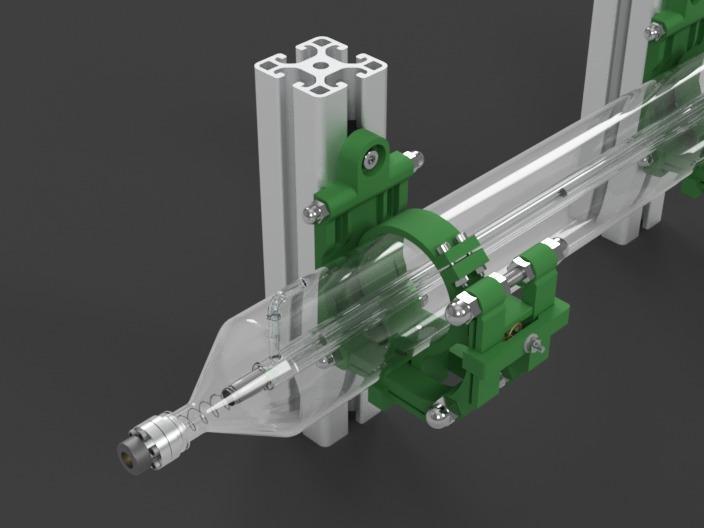 Laser Tube Mount for Aluminium Profiles