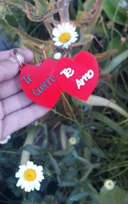 I love you I love you double heart key ring