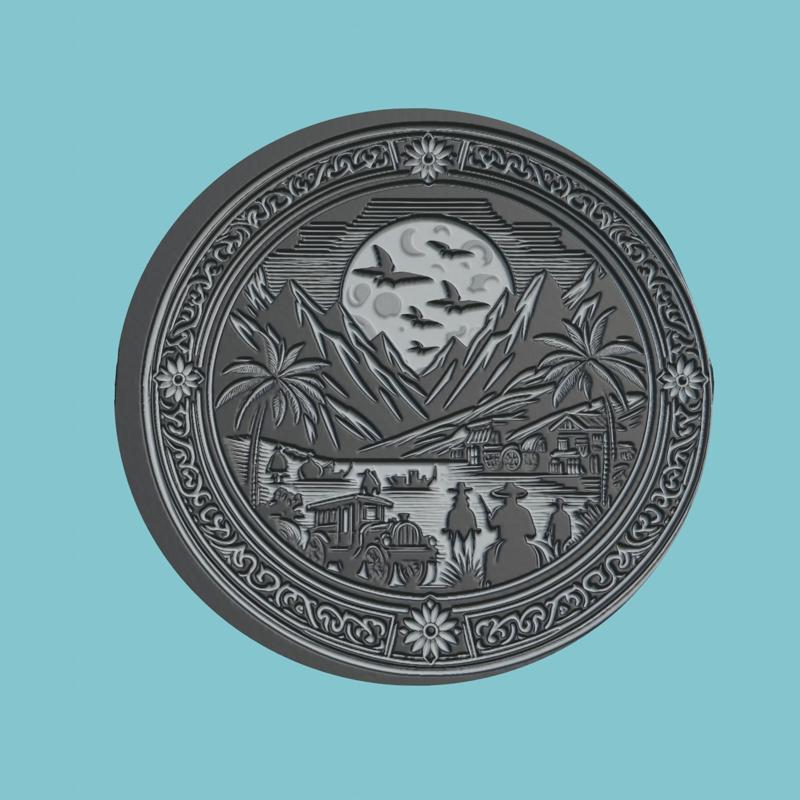 The Treasure of the Sierra Madre Movie Medallion  The Treasure of the Sierra Madre 3d  Model Stl Obj
