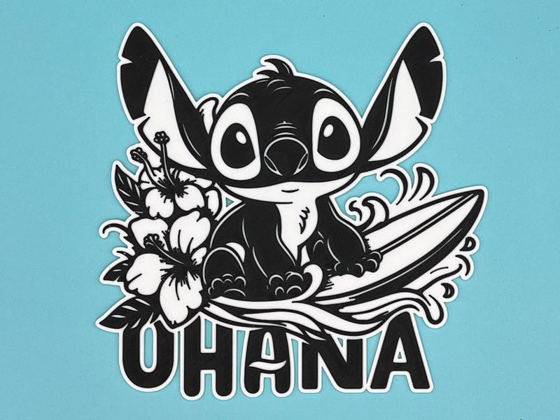 Ohana Surfing Stitch No AMS Needed 2D Wall Art