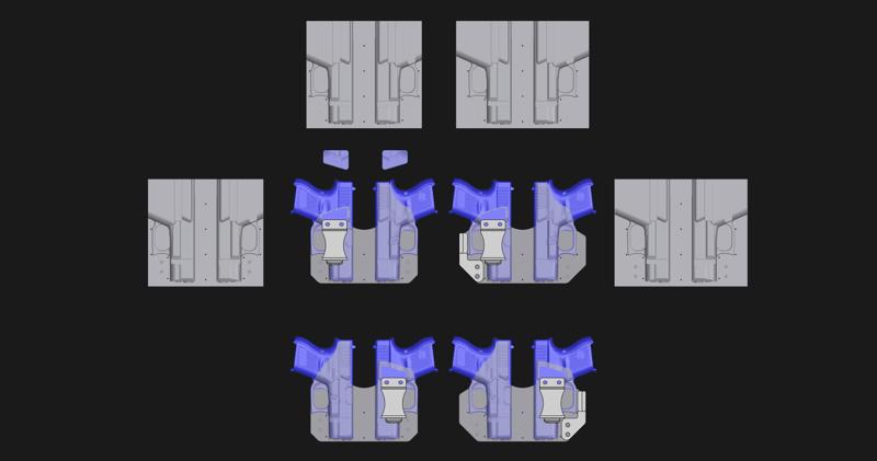 GLOCK 26 - SPLIT VACUUM HOLSTER MOLD - TRIM JIG