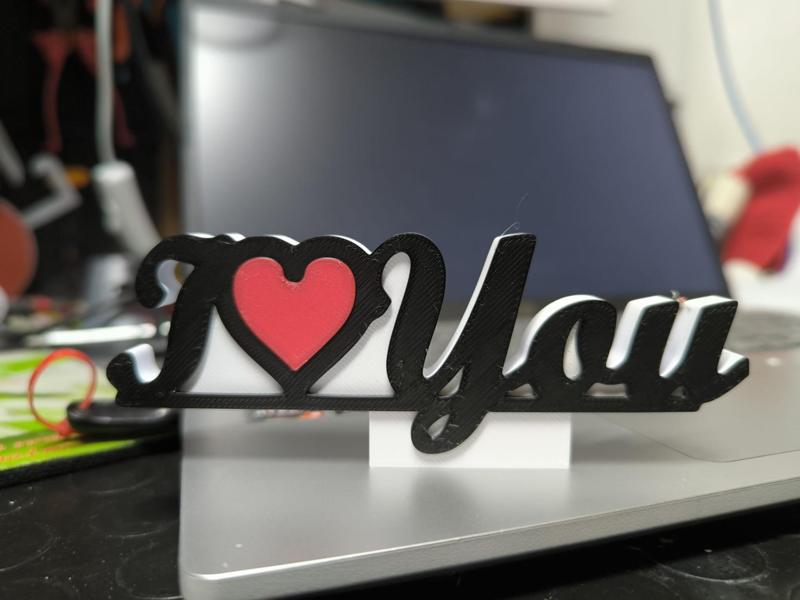 Valentine's Day I love you tabletop writing