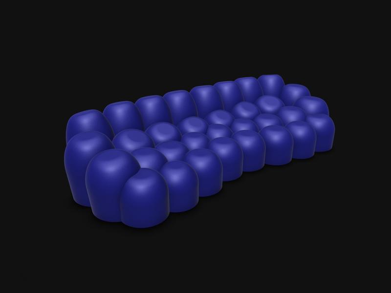 Canapé bleu bulle deco design