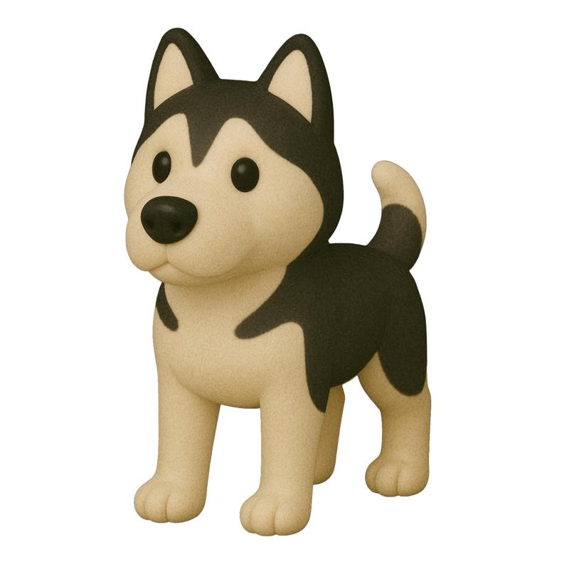 Cute Siberian Husky Dog Toy - 3D Printable Figurine (Ready to Paint!)