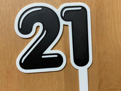 21 Cake Topper