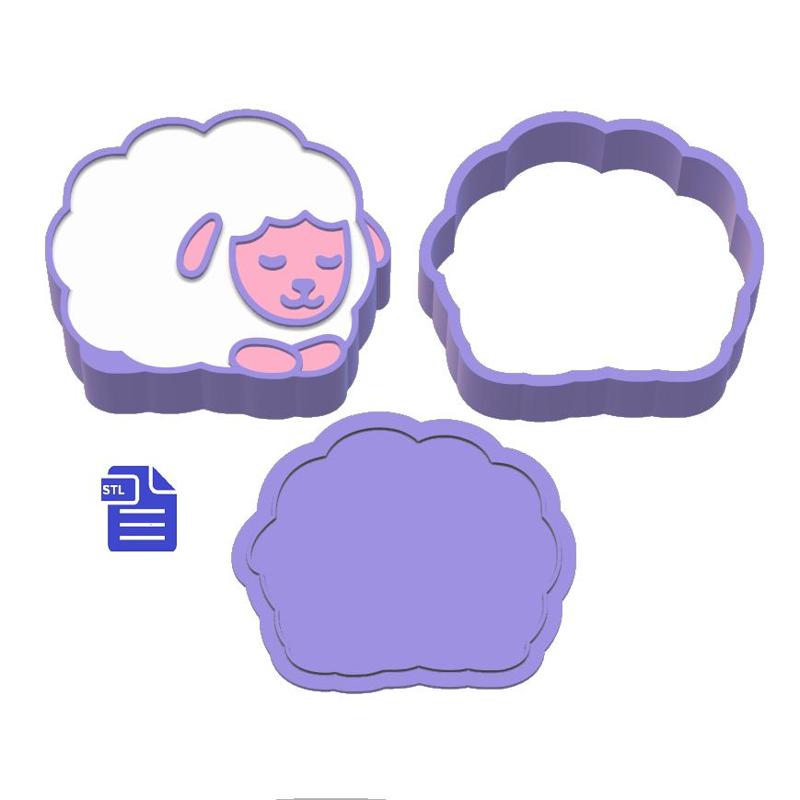 3pc Sleepy Sheep Bath Bomb Mold