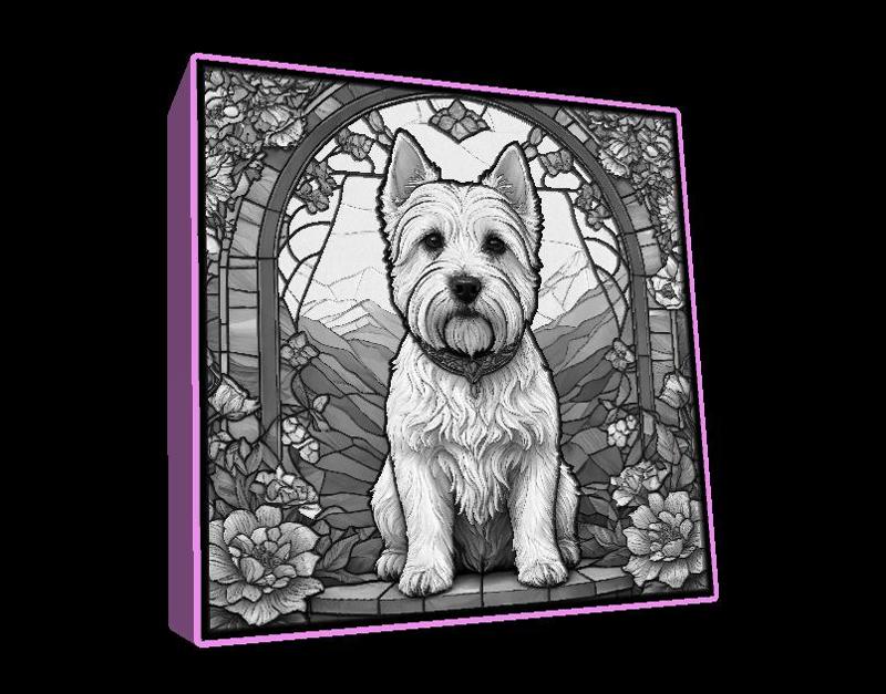 Lightbox West Highland White Terrier lithophane