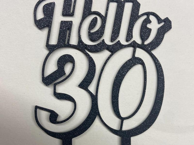 hello 30 cake topper