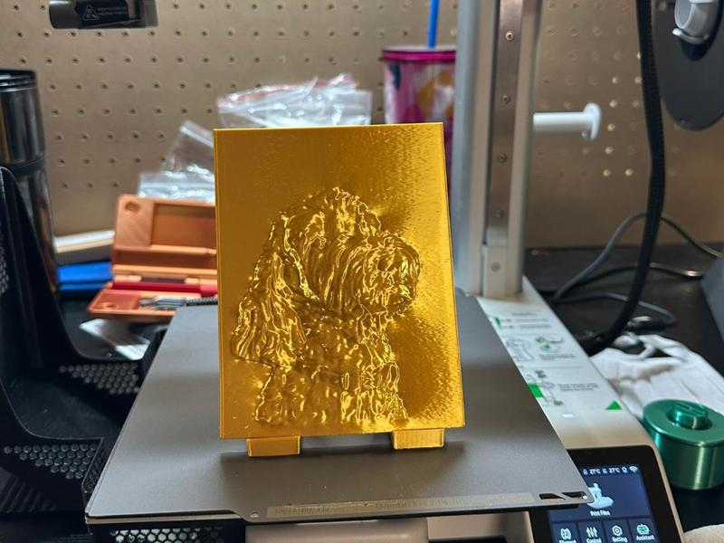 Golden Doodle Relief Scupture