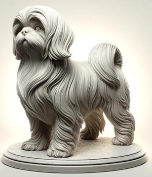 Shih Tzu Dog - Highly Detailed 3D Printable Sculpture