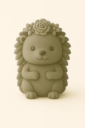 Cute Hedgehog with Flower Crown – 3D Printable STL Model