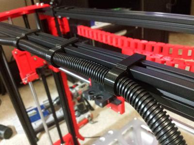 3/8" Wire conduit clip for 2020 aluminum extrusion.