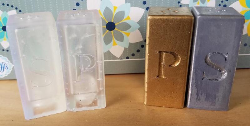 Engraved salt and pepper shaker