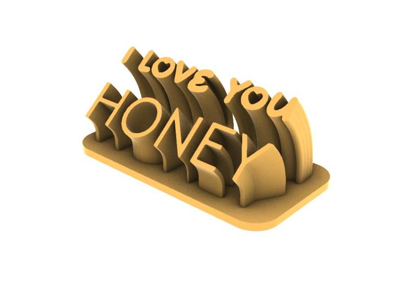I LOVE YOU - HONEY DESK PLATE