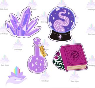 set Halloween/ 4 cookie cutter / Mystic Witch / Pocima Drusa Crystal Grimoire Crystal Ball