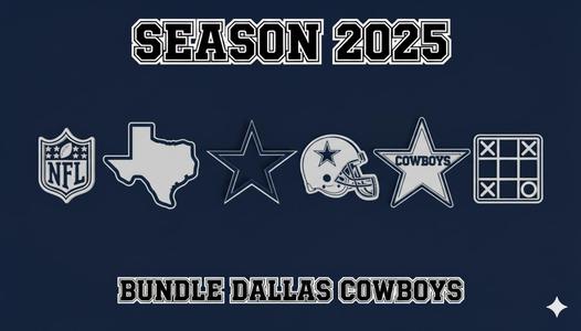 Complete Cookie Cutters Pack Dallas Cowboys | NFL Logo, Helmet, Texas State, Secondary Logo, NFL and Playoffs | For Cookies