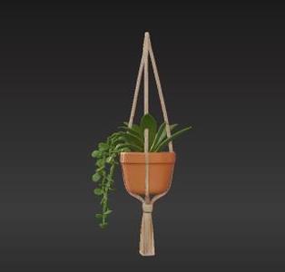 Boho Hanging Planter – 3D Printable Maceta with Rope Detail