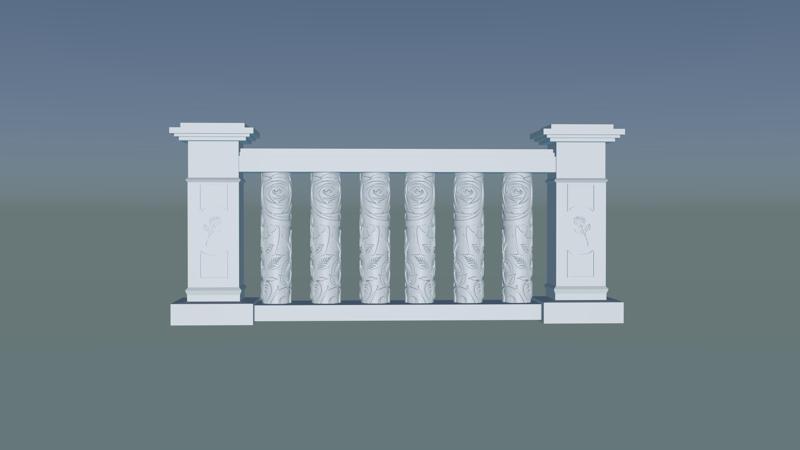3D Stone balustrade