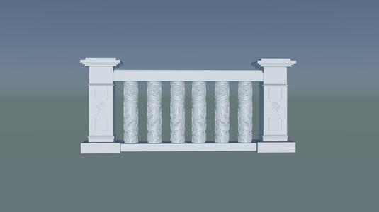 3D Stone balustrade