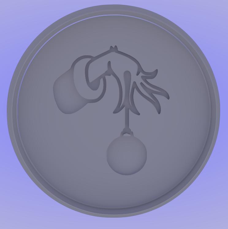 Round Grinch Hand Ornament Cookie Cutter and Stamp - Whimsical Holiday Charm!