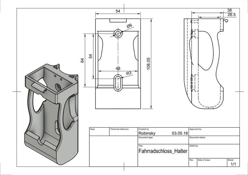 bicycle lock mount / Fahrradschlosshalterung