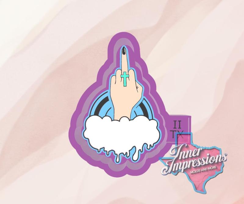 Cross Middle Finger Freshie Mold