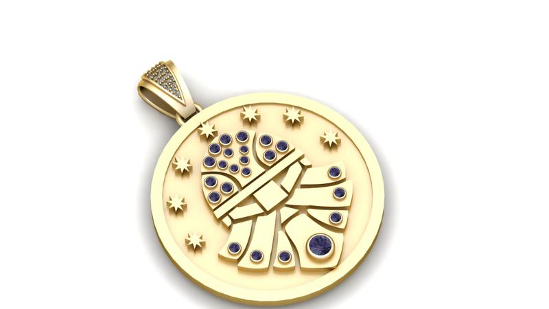 WHITE GOLD COLORS SEALIFE PENDANT  3d printable model