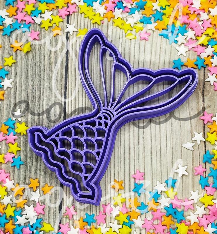 SIRENA TAIL - cookie cutter - sea bottom party, beach, summer - cut dough and clay - 9cm